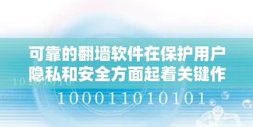 可靠的翻墙软件在保护用户隐私和安全方面起着关键作用。以下是对可靠翻墙软件的详细分析和推荐