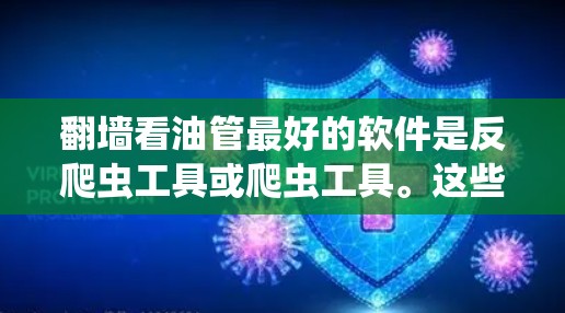 翻墙看油管最好的软件是反爬虫工具或爬虫工具。这些软件可以帮助您免费访问外部网站的石油管道资源。以下是一些推荐的工具