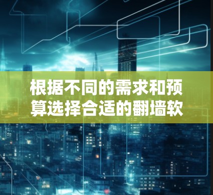 根据不同的需求和预算选择合适的翻墙软件