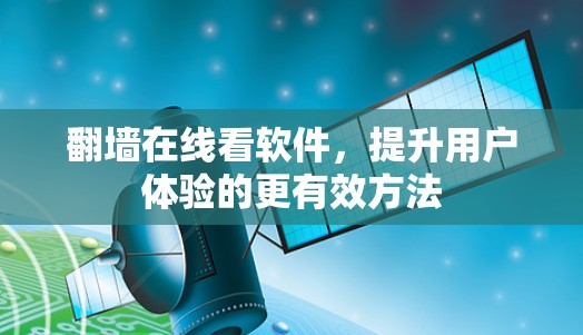 翻墙在线看软件，提升用户体验的更有效方法