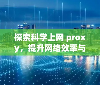 探索科学上网 proxy，提升网络效率与安全性的新解决方案